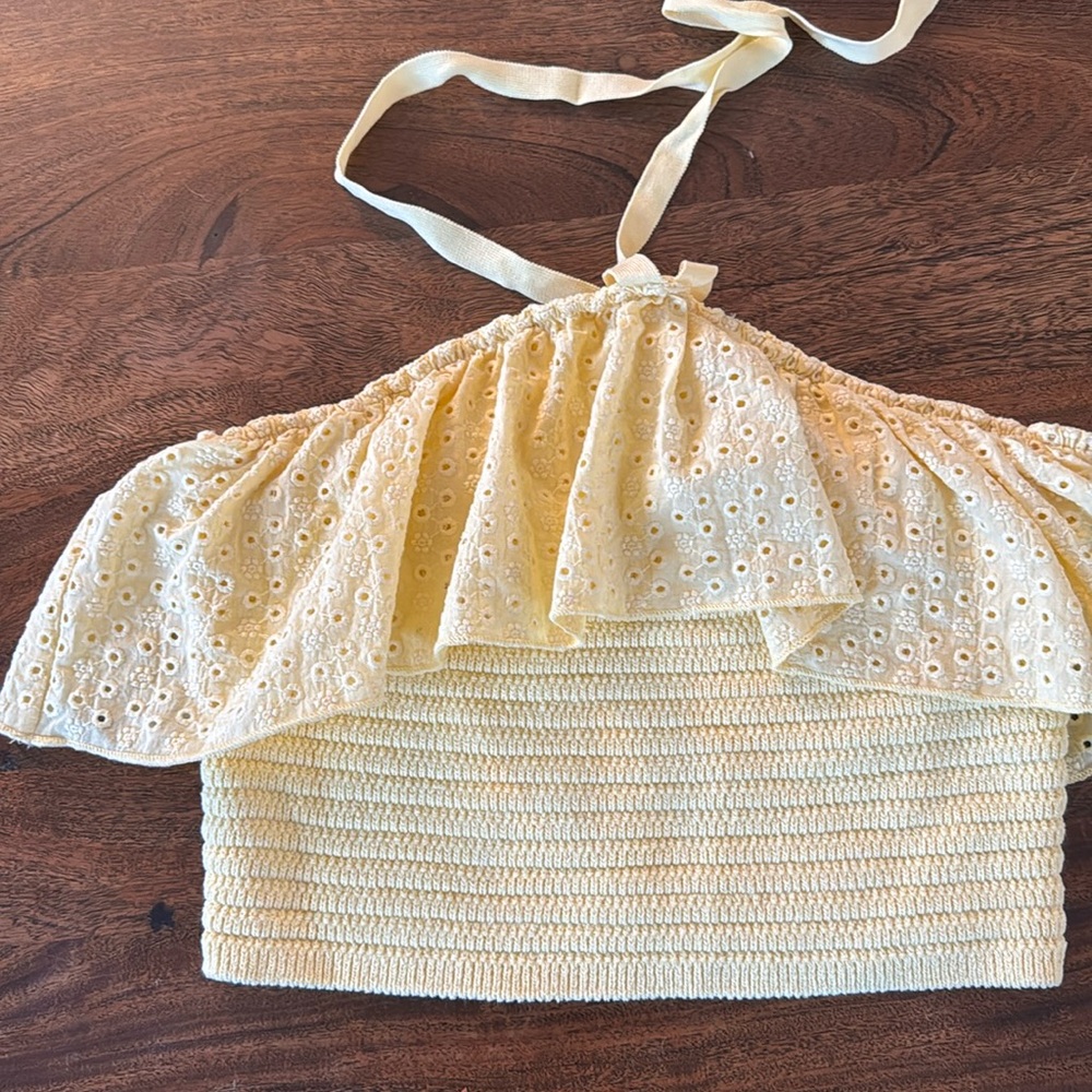 Zara yellow cropped top size L